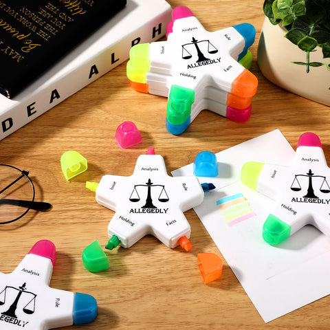 Chivertion 30 Pcs Law School Supplies Star Shape Briefing Highlighters Brush Welcome Back to School Gifts Inspirational Appreciation Gifts Best Gifts for Law Students Lawyer Gifts for Women