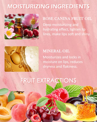 Hydrating Lip Glow Reviver Oil, Shine Comforts Plumping Lip Oil Gloss, Moisturizing Tinted Red Lip Gloss Non-Sticky Long-Lasting Fruit Flavored Lip Stain Oil, Lipgloss for Women Dry Lips Care(Cherry)