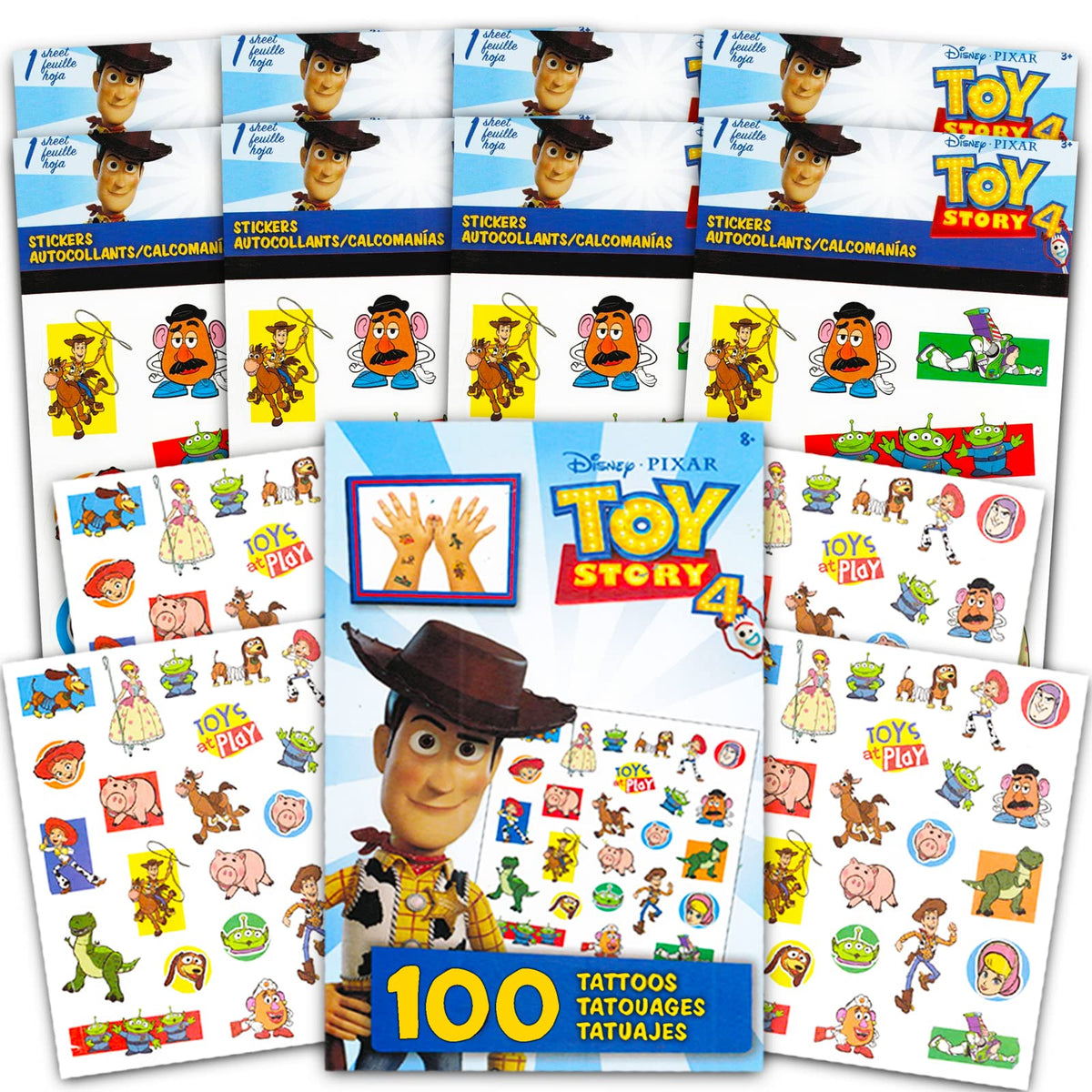 Disney Pixar Toy Story Stickers and Tattoos Party Favors Bundle Set ~ 200 Toy Story Temporary Tattoos and Stickers (Toy Story Party Supplies)
