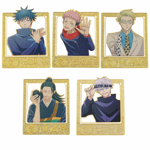WDLYAN 5-Piece Anime Jujutsu Kaisen Bookmark, Itadori Yuji & Fushiguro Satoru Metal Bookmark for Bookworms, Fashion Stationery, Bibliophile Gifts