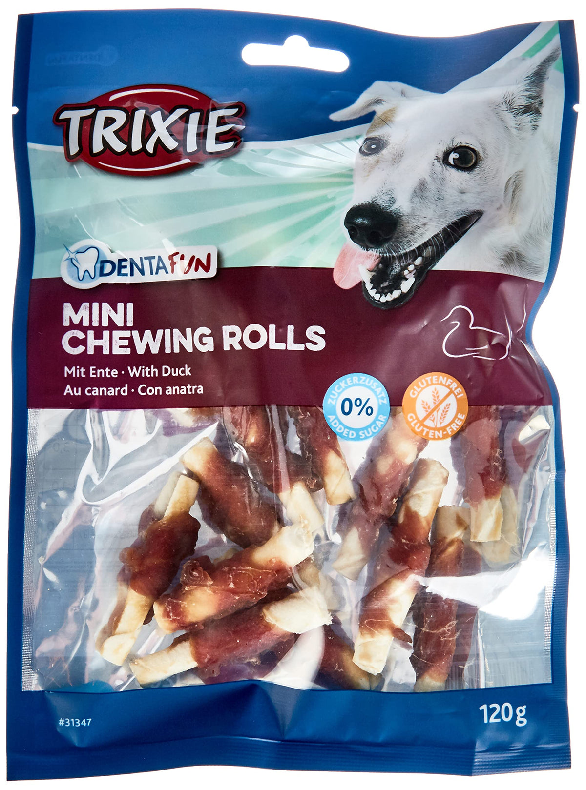 Trixie 31347 Denta Fun Mini Duck Chewing Rolls, 6 cm, 120 g