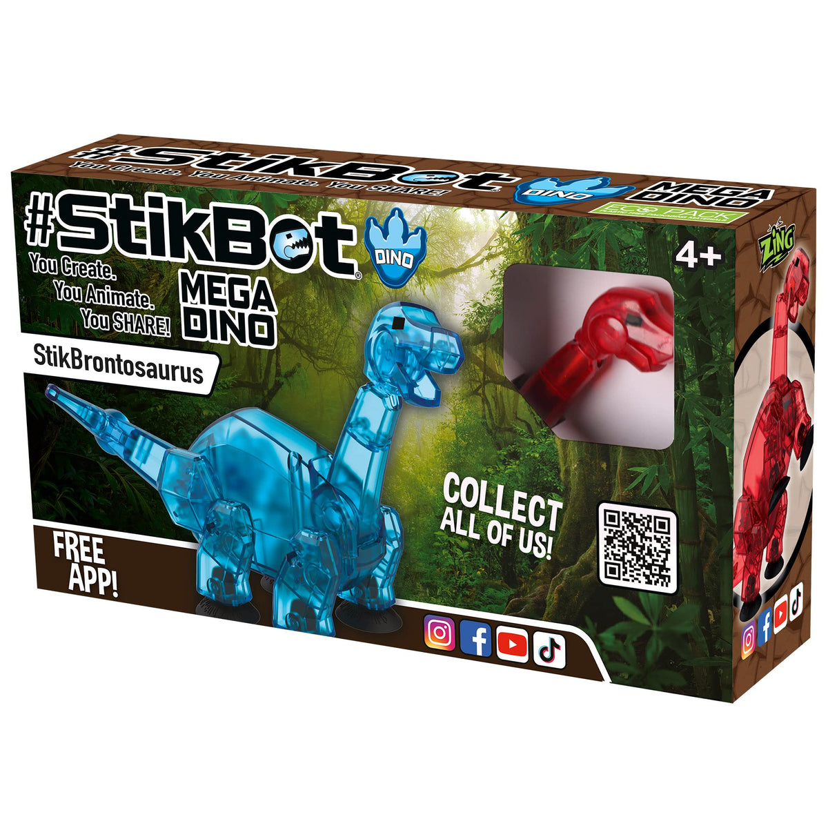 Zing StikBot Mega Dino Brontosaurus (Colour May Vary)