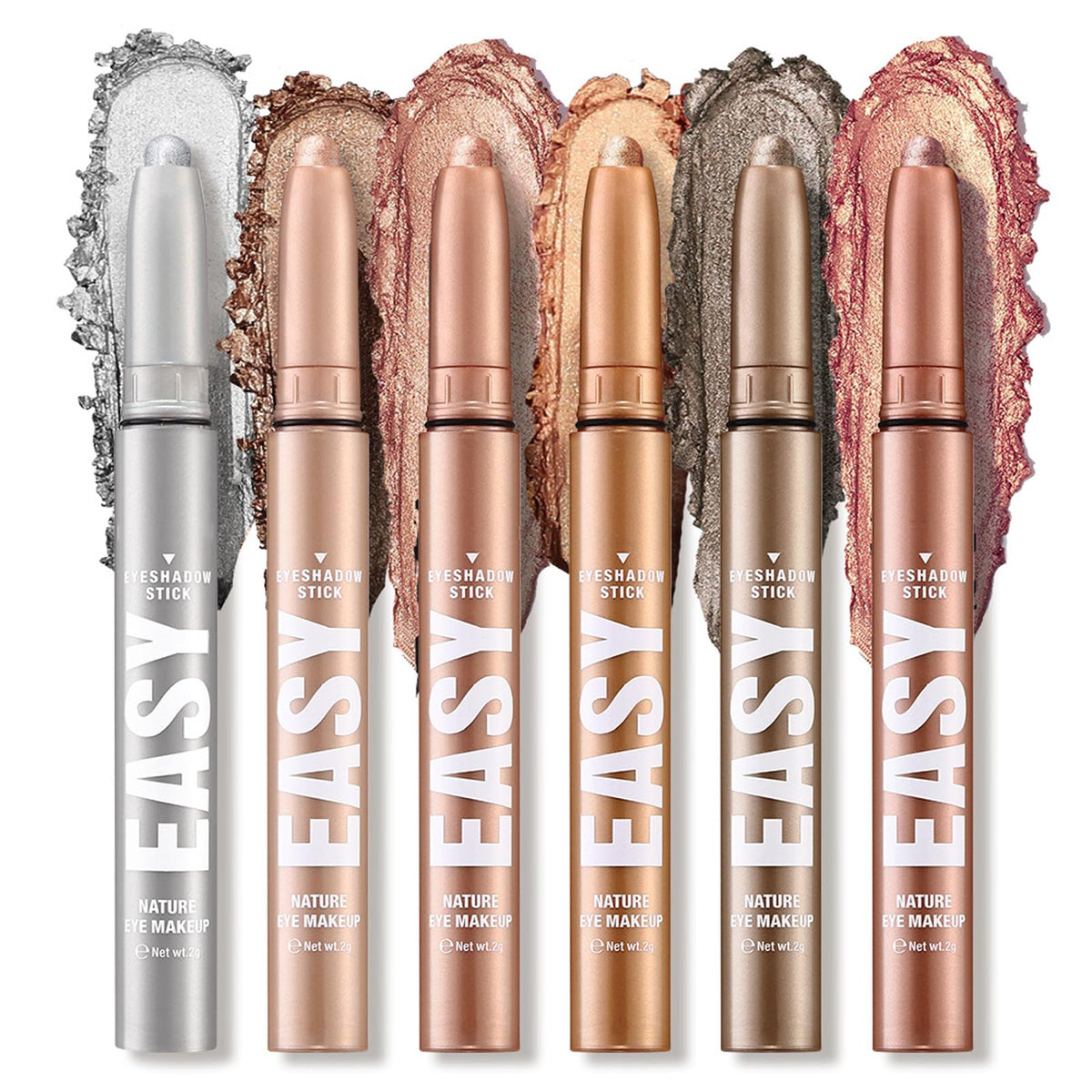 Minfei 6 PCS Eyeshadow Stick Set,Waterproof Multi-Color Eyeshadow Pen Set,Matte Professional Bright-Colored Contouring and Highlight Eyeshadow Stick, Cream Eyeshadow Long Lasting High Pigmented