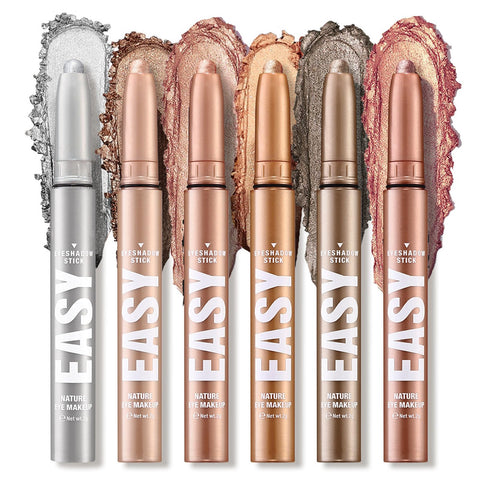Minfei 6 PCS Eyeshadow Stick Set,Waterproof Multi-Color Eyeshadow Pen Set,Matte Professional Bright-Colored Contouring and Highlight Eyeshadow Stick, Cream Eyeshadow Long Lasting High Pigmented