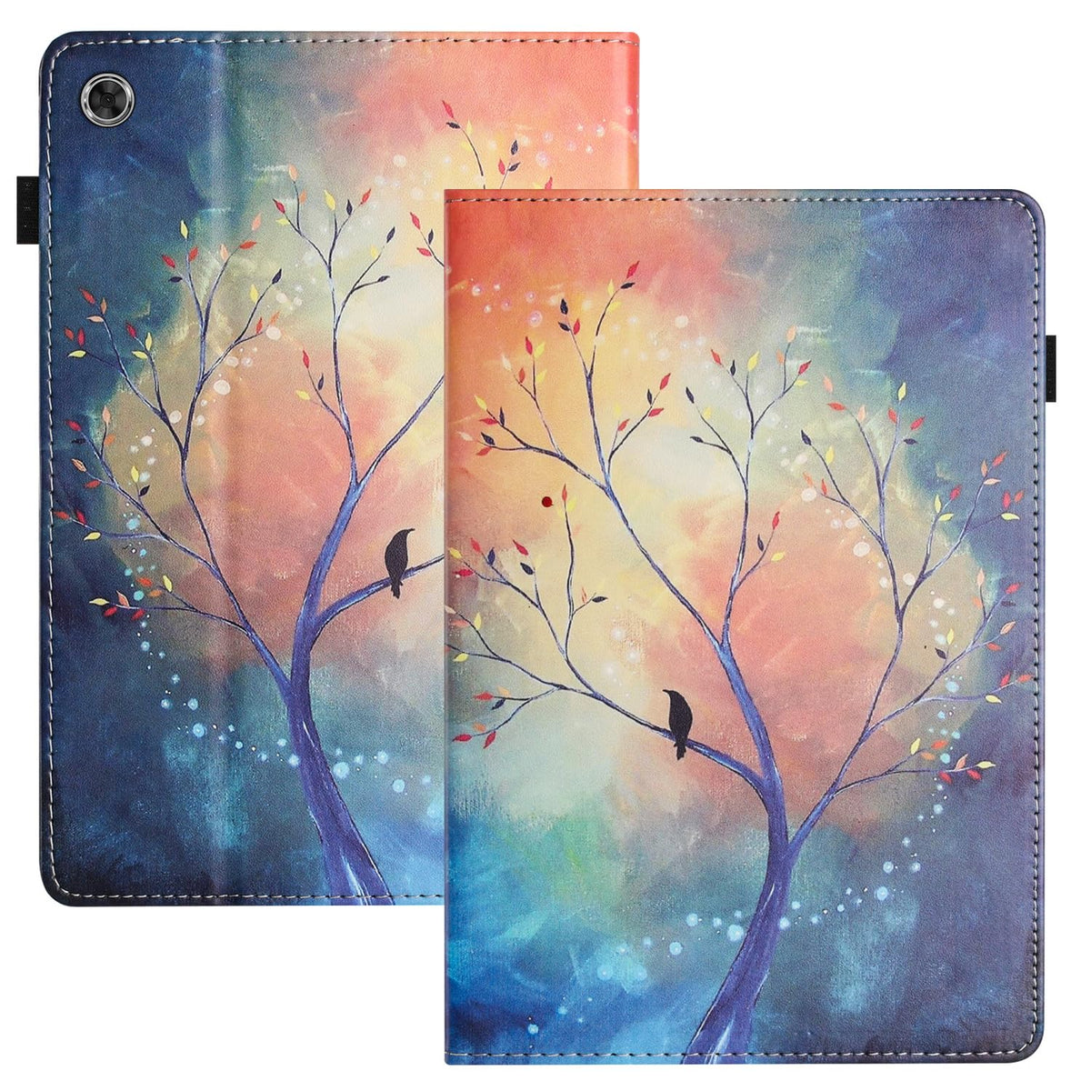 LSPCASA Case For Samsung Galaxy Tab A8 10.5 2022/2021 SM-X200/X205/X207 PU+TPU Samsung A8 Tablet Case Auto Wake/Sleep Samsung Galaxy Tab A8 With Card Slots Samsung Galaxy Tab A8 Case Tree