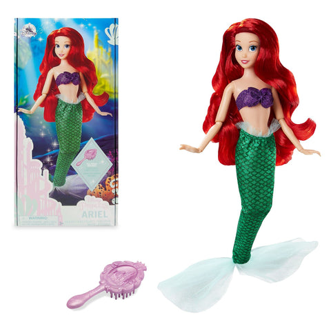 Disney Store Official Ariel Classic Doll for Kids, The Little Mermaid, 29cm/11ÃƒÆ’Ã‚Â¢ÃƒÂ¢Ã¢â‚¬Å¡Ã‚Â¬Ãƒâ€šÃ‚Â, Includes Brush with Moulded Details, Fully Poseable Toy, Underwater Princess in Glittering Outfit, Suitable for Ages 3+