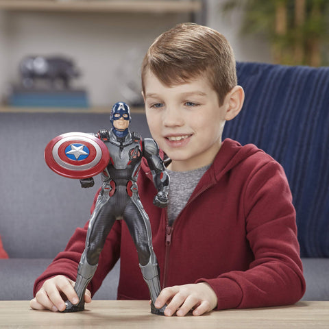 Avengers Marvel Endgame Shield Blast Captain America 13"-Scale Figure Featuring 20+ Sounds & Phrases