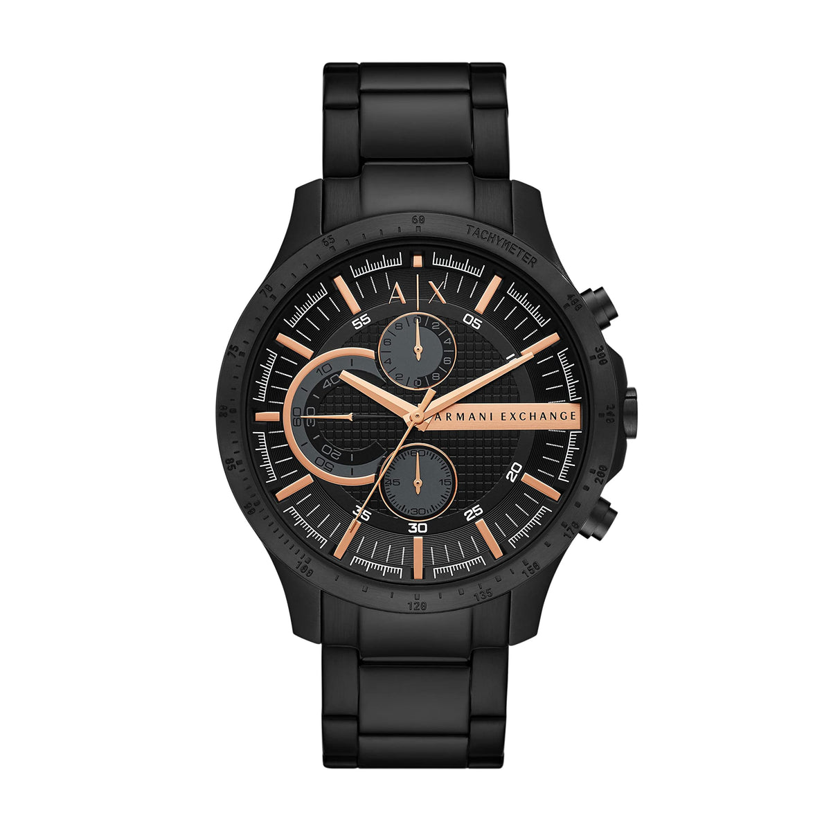 Armani Exchange Watch for Men, Chronograph Movement, 46 mm Black Stainless Steel Case with a Stainless Steel Strap, AX2429