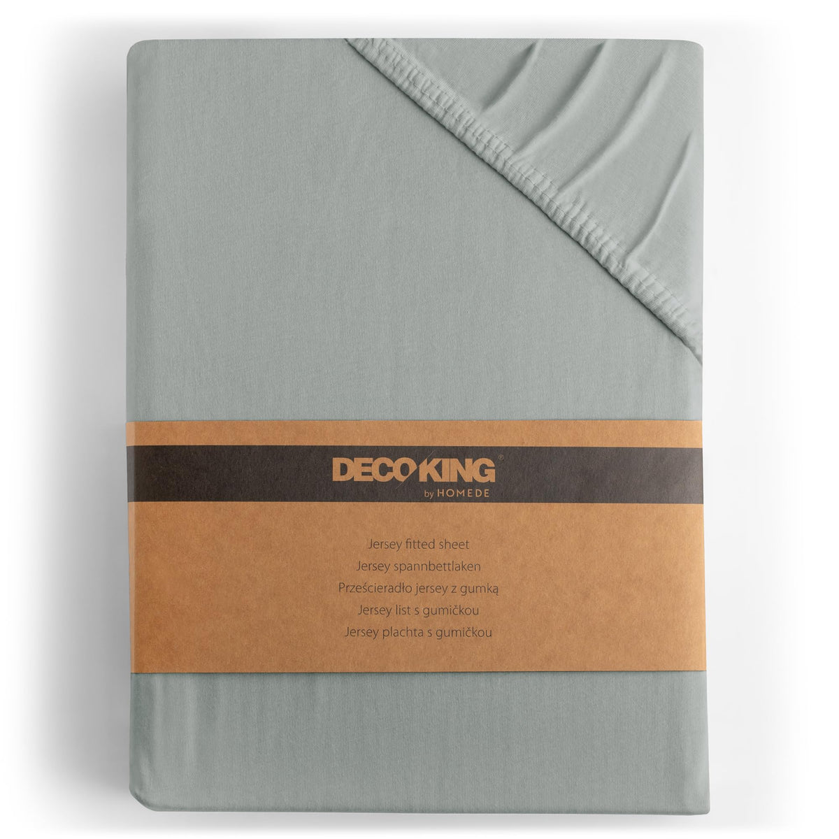 DecoKing Fitted Sheet Super King Cotton Jersey Boxspring, Amber Collection, 160x200-180x200 cm Steel Grey Silver