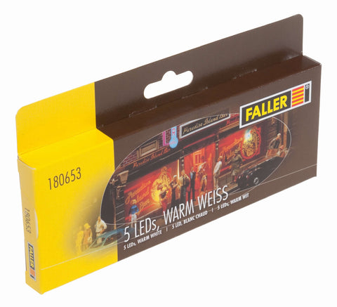 Faller 180653 5 LEDs with Wires Warm Scenery and Accessories