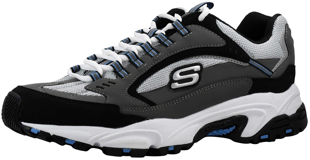 Skechers Men's Stamina-Nuovo lace up Sneaker,Charcoal/Grey, 8.5