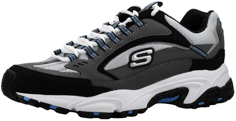 Skechers Men's Stamina-Nuovo lace up Sneaker,Charcoal/Grey, 8.5