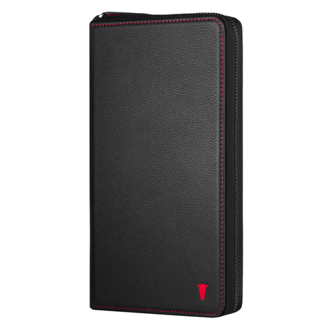 TORRO Premium Leather Family Travel Wallet, RFID Blocking Travel Organizer, Family Passport Holder for 4 Passports, Travel Documents and Cards (Black)