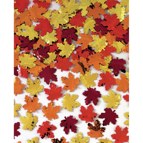 Amscan 370016 Maple Leaves Metallic Foil Confetti, 1 pack