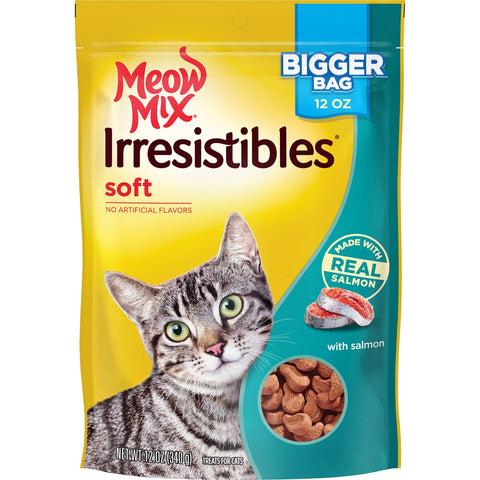Meow Mix Irresistibles Soft Cat Treats, Salmon, 12 Ounce (Pack of 5)