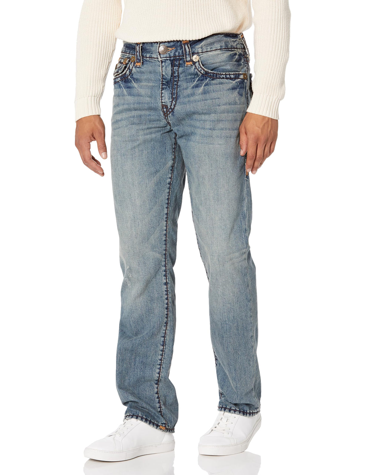 True Religion Men's Ricky Super T Flap Jean, Indigo Blue, 40