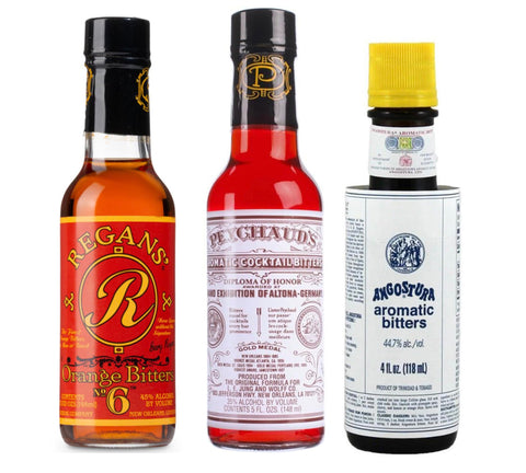 Bitters "Triple Play" Variety 3-Pack: Angostura, Peychauds and Regans