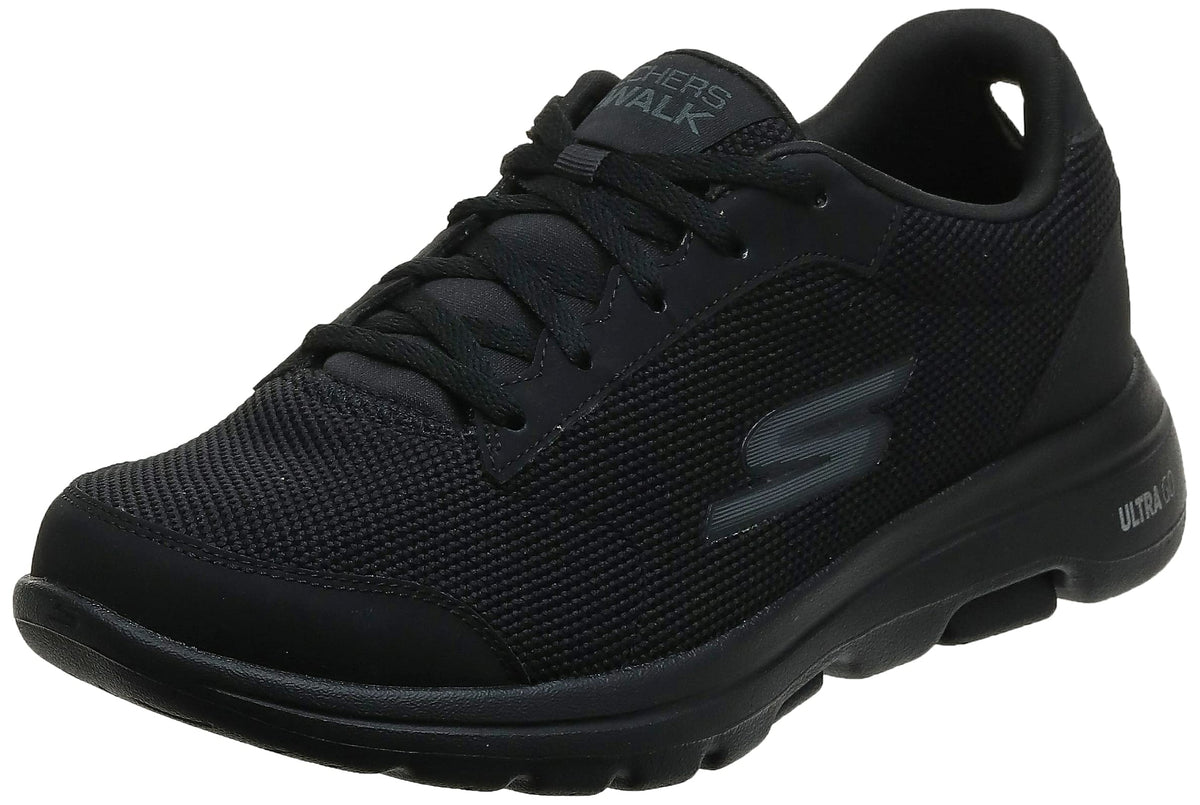 Skechers Men's Gowalk 5 Qualify-Athletic Mesh Lace Up Performance Walking Shoe Sneaker, Black 2, 8