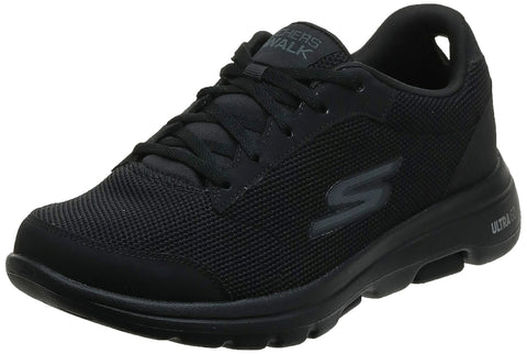 Skechers Men's Gowalk 5 Qualify-Athletic Mesh Lace Up Performance Walking Shoe Sneaker, Black 2, 8