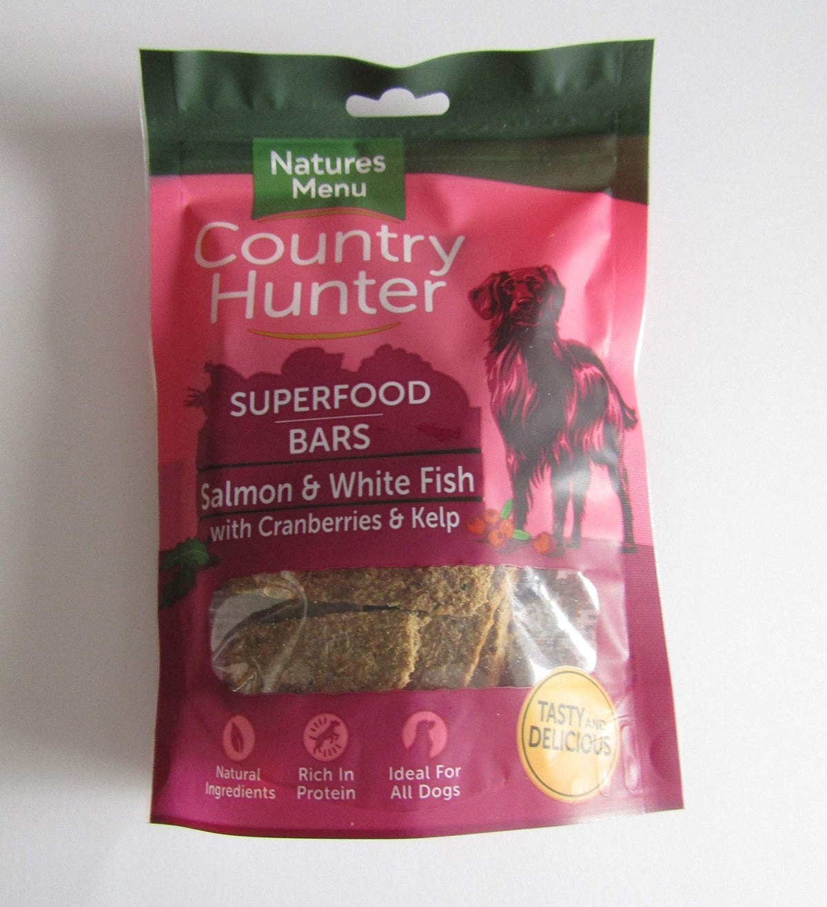 Paradise Pets SUPERFOOD DOG TREAT BAR SALMON & WHITE FISH WITH CRANBERRIES & KELP BY COUNTRY HUNTER NATURES MENU