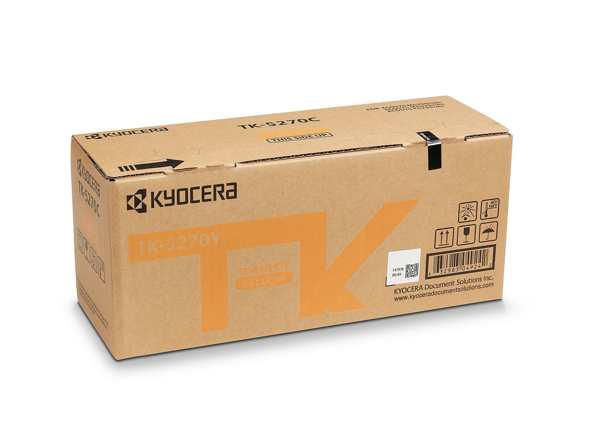 Kyocera TK-5270Y Toner Cartridge Yellow Original Toner Cartridge 1T02TVANL0 Compatible with P6230cdn, M6230cidn and M6630cidn. Printer Toner up to 6000 Pages