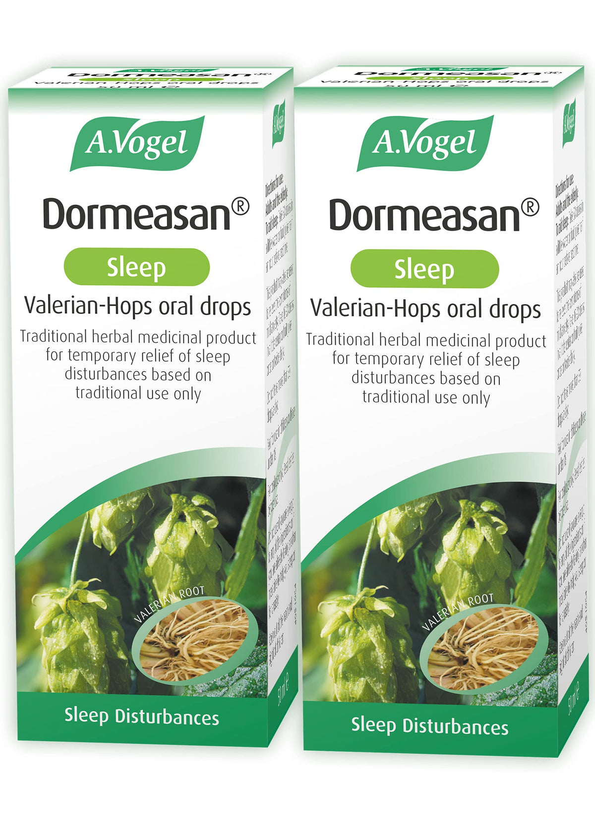 A.Vogel Dormeasan Sleep Valerian-Hops Oral Drops | Sleeping Aid | Extracts of Fresh Valerian Root | 116 Days Supply | (2 x 50ml)