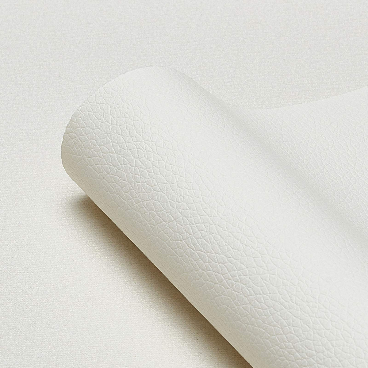 BENECREAT 13x 55 Inches Off-White Faux PU Leather Fabric Sheet Litchi Fabric Canvas Back for Bag, Hat, Jewelry, Hair Crafts, Sewing and Decorations