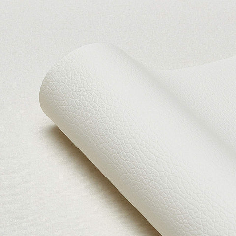 BENECREAT 13x 55 Inches Off-White Faux PU Leather Fabric Sheet Litchi Fabric Canvas Back for Bag, Hat, Jewelry, Hair Crafts, Sewing and Decorations