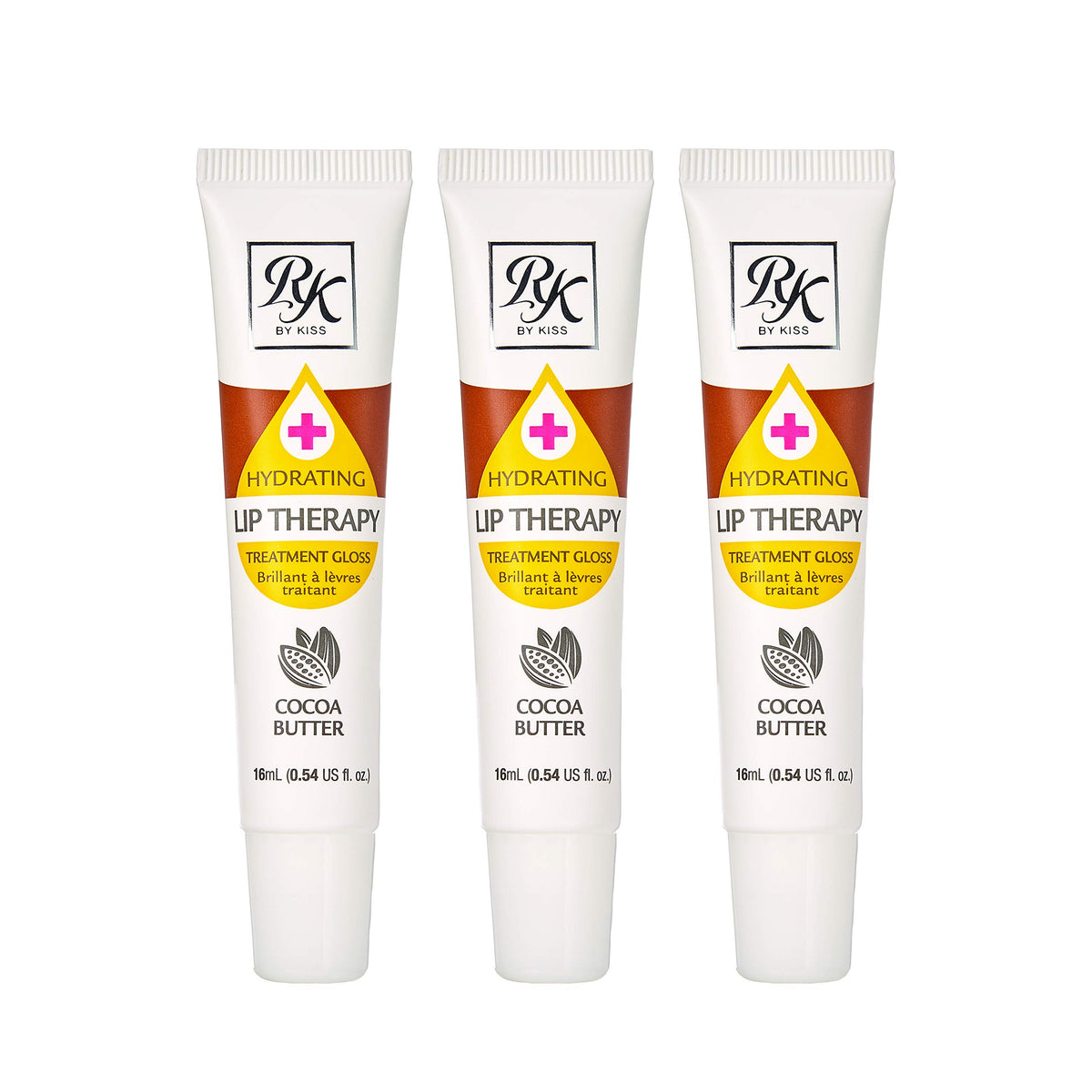 Ruby Kisses Hydrating Lip Therapy Treatment Gloss Cocoa Butter RLO03D1 (3 PACK)