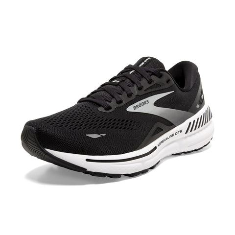 Brooks MenÃ¢â‚¬â„¢s Adrenaline GTS 23 Supportive Running Shoe - Black/White/Silver - 8 Medium