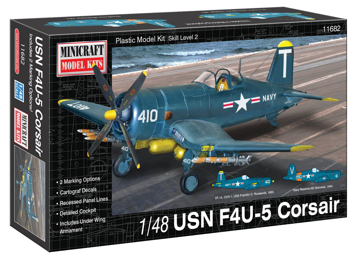 Platz Minicraft Models 1:48 Scale USN F4U-5 Corsair Model Kit