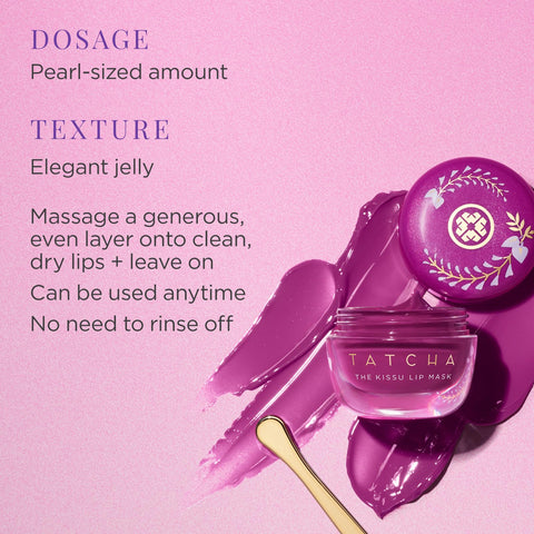 Tatcha Kissu Tinted Lip Mask | Tinted Lip Mask in Wisteria, Visibly Plumps and Softens for Lush Lips, 9.0 G | 0.32 oz