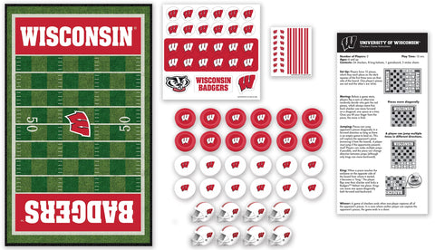 MasterPieces Family Game - NCAA Wisconsin Badgers Checkers - Officially Licensed Board Game for Kids & Adults