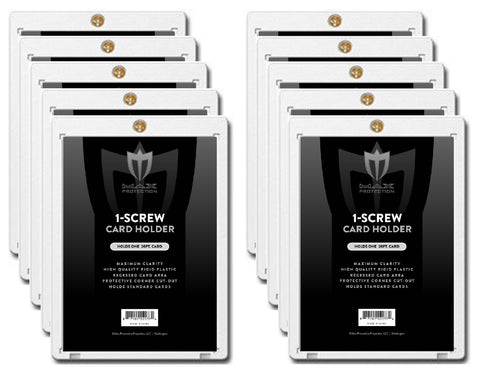 (10) Max Pro 1 Screw Card Holder - 20 Pt. Standard Card Screwdown - Baseball, Football, Basketball, Hockey, Golf, Single Sports Cards Sportcards Card Collecting Supplies