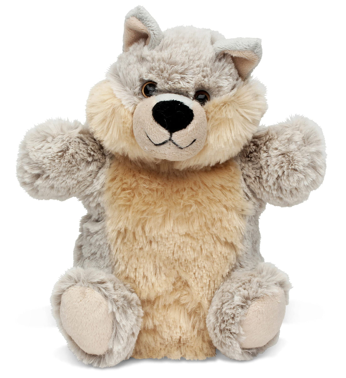 DolliBu Wolf Plush Hand Puppet for Kids - Soft Plush Stuffed Animal Hand Puppet Toy for Puppet Show Games & Puppet Theaters for Kids, Adult's Cute Puppets Educational Toy to Teach Children & Toddlers