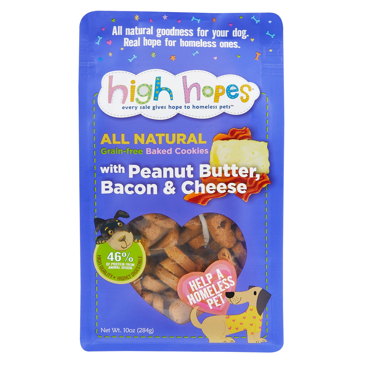 High Hopes - Every Purchase Gives Hope to Homeless Pets - Peanut Butter, Bacon, & Cheddar
