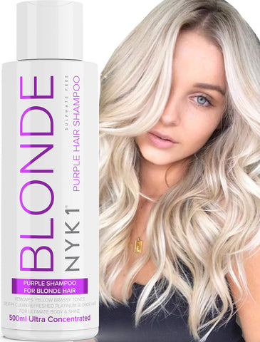 NYK1 500ml Purple Shampoo For Blonde, Grey Hair, SULFATE FREE, For Brassy Hair
