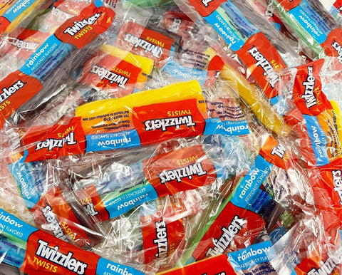 Twizzlers Twists Rainbow Chewy Licorice Candy - Snacks Size Bulk Twizzlers -Triple Twist Pack Individually Wrapped (2 Pound)