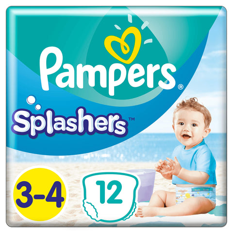 Pampers Splashers Disposable Swim Nappies Size 3-4 (6-11 kg) for Optimal Protection in The Water, 12 Layers