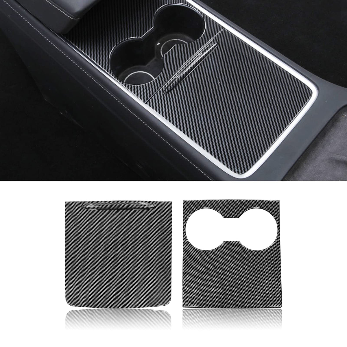 LIMBQS Center Console Wrap for Tesla Model 3 Model Y, Carbon Fiber Pattern Center Console Panel Cover for Tesla Model 3 Model Y (2017-2020)