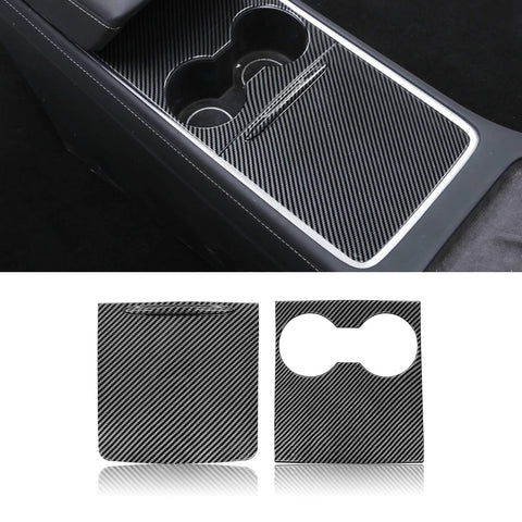 LIMBQS Center Console Wrap for Tesla Model 3 Model Y, Carbon Fiber Pattern Center Console Panel Cover for Tesla Model 3 Model Y (2017-2020)