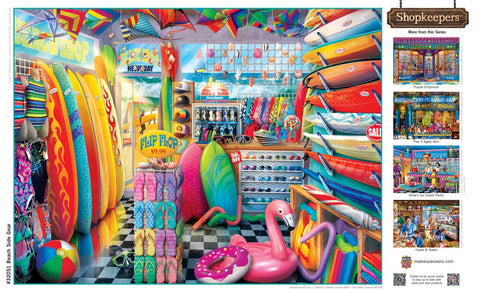 Masterpieces 750 Piece Jigsaw Puzzle for Adults and Family - Beach Side Gear - 18"x24"