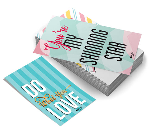 Inkdotpot Lunch Box Notes For Adults/Teens, Motivation Inspiration Affirmation Cards, Pack of 120, Unique Assorted Designs (Motivational Theme)