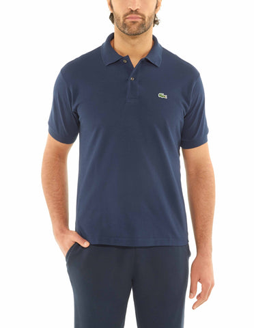 Lacoste Mens Short Sleeve Pima Jersey Interlock Regular Fit Polo, Navy Blue, 3X-Large Big