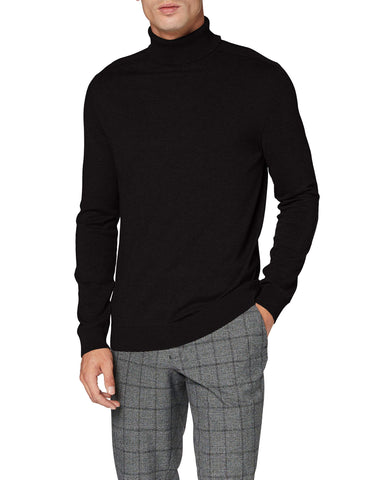 SELECTED HOMME Men's SLHBERG ROLL Neck B NOOS Sweatshirt, Black, XL