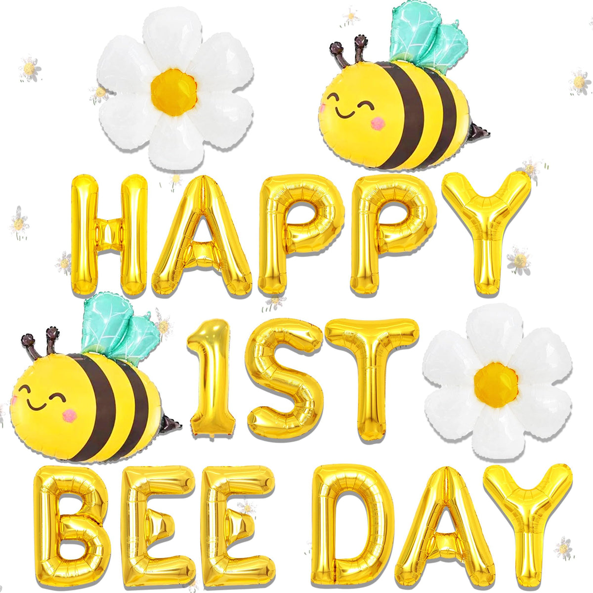 JeVenis Happy 1st Bee Day Balloon So Sweet to Bee One Backdrop Bumble Bee First Birthday Decoration Fun to Bee One Decoration Happy 1st Bee Day Decoration