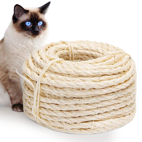 Abio Sisal Rope for Scratching Post 8 mm 10 m Sisal Rope 100% Natural Cat Accessories Household Garden Decoration DIY Scratching Rope 8 mm 10 m