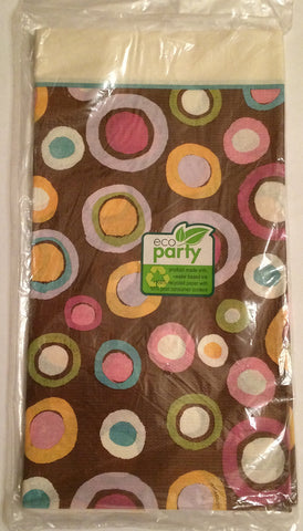 Amscan Cocoa Dots Paper Tablecover 54 in X 102 in