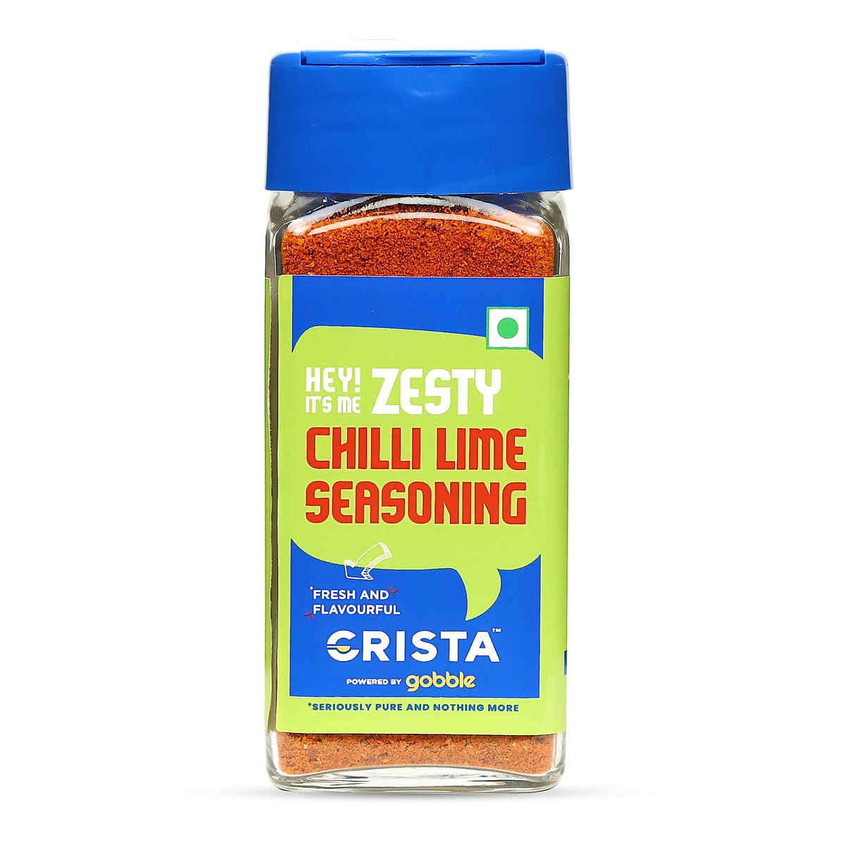 CRISTA Zesty Chilli Lime Seasoning | Chilly & Lemon Spice Blend | Trans Fat Free | Vegan | Zero added Colours, Fillers, Additives & Preservatives | 50 gms