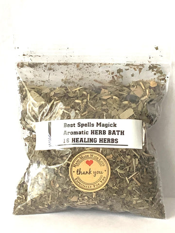 16 Healing Herbs Aromatic Bath for Emotional Healing by Best Spells Magick Wicca/Organic/for Spiritual Baths and Rituals/Wicca Hoodoo Voodoo Paganism